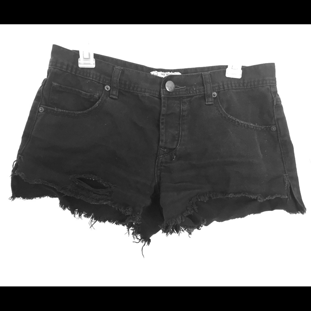 Free People Black Denim Jean Shorts Women’s 27